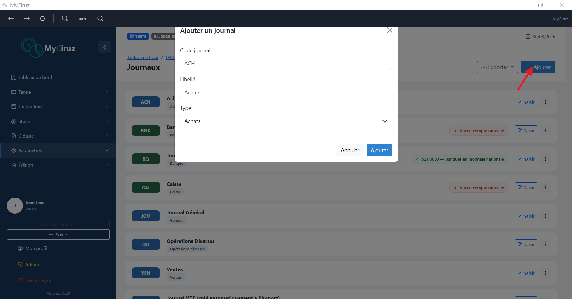 Plan comptable avec arborescence et recherche